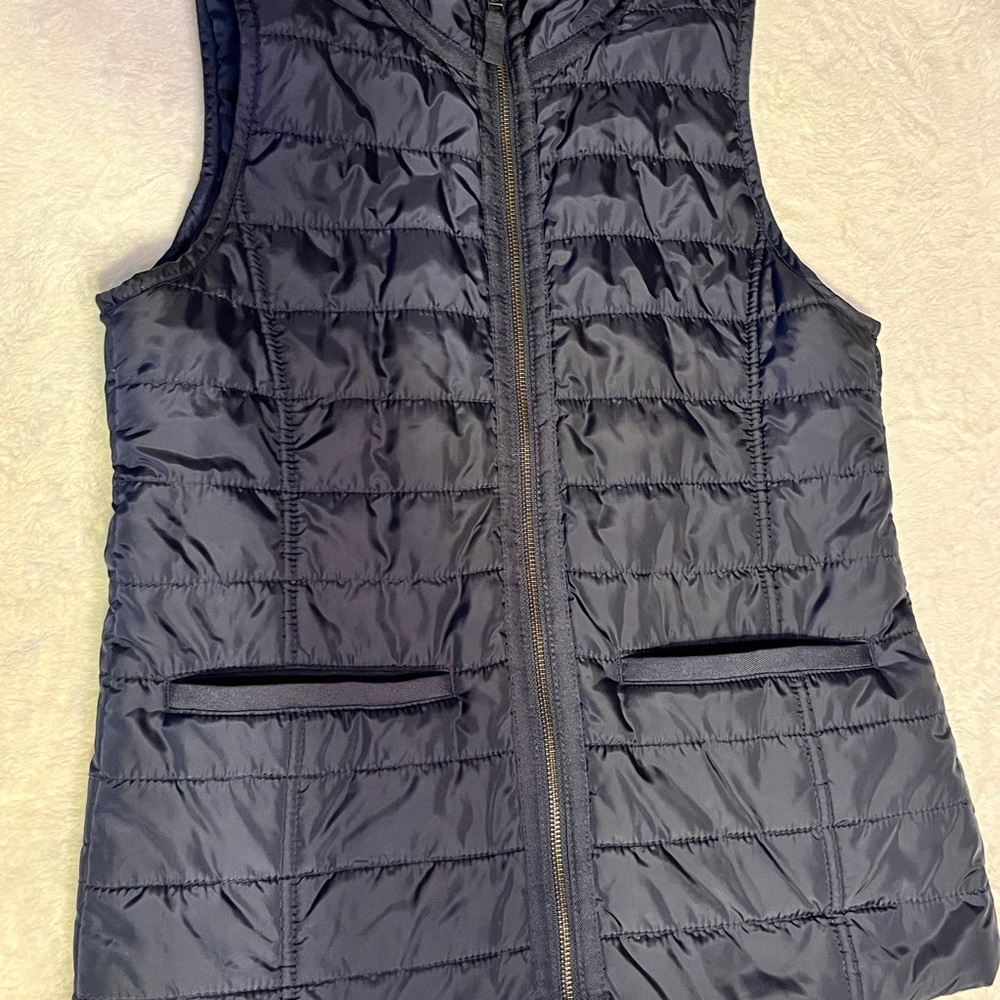 Banana Republic Quilted Navy Sleeveless Puffer Vest